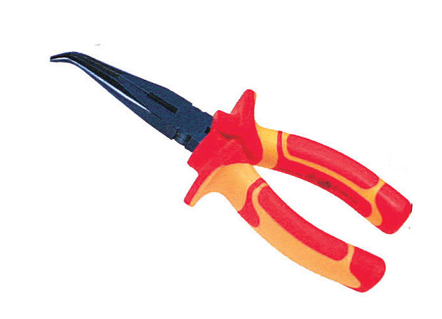 Germany type bent nose pliers, black
nickel alloy plated surface,  insulated handle
Size: 6”, 7”, 8”