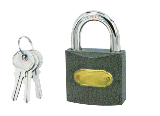 
	Grey iron padlock