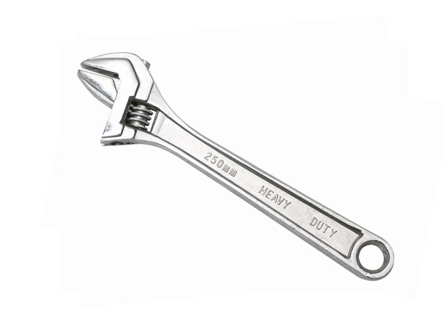 European type adjustable wrench, half polished, Chrome plated surfaceSize: 6