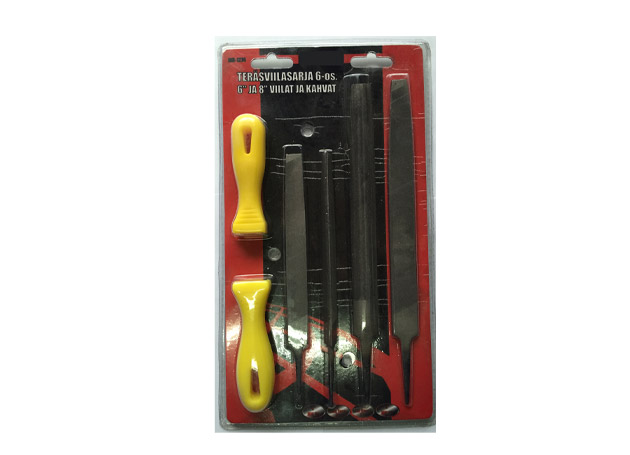 
	6pcs Steel files set Size: 6&rdquo; flat taper file, 6&rdquo; triangular file, 8&rdquo; flat taper