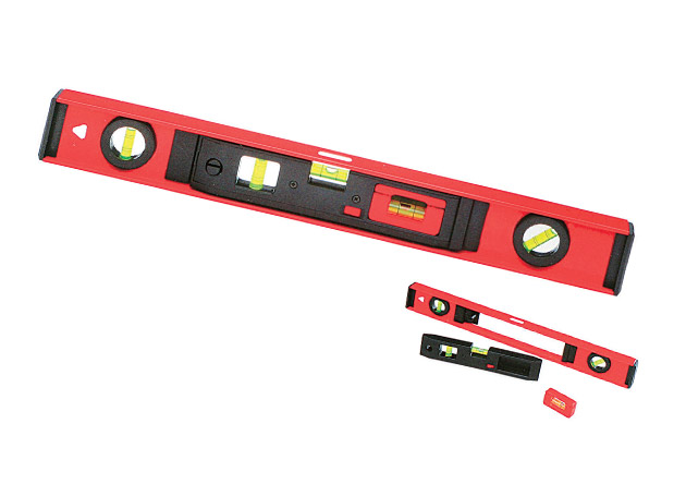 
	Separable spirit level, constructed by 3 parts
	Size: 12&rdquo;, 16&rdquo;, 24&rdquo;, 40&rdquo;
	&nbsp;